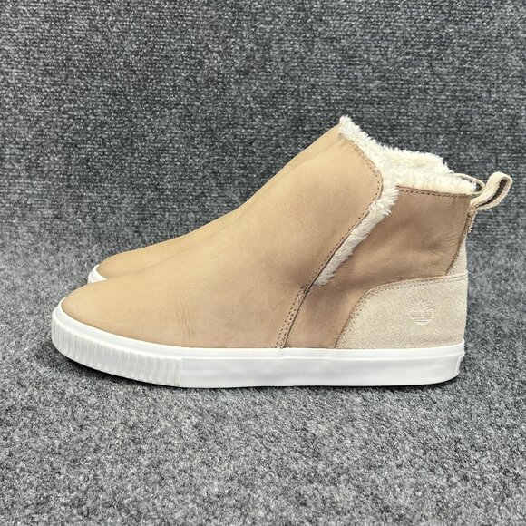 Timberland Skyla Bay Pull On Boots Womens Size 9 Light Taupe Faux Fur Ankle Shoe - Picture 4 of 12